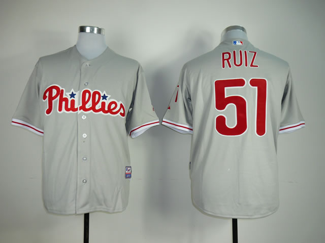 Men Philadelphia Phillies #51 Ruiz Grey MLB Jerseys->philadelphia phillies->MLB Jersey